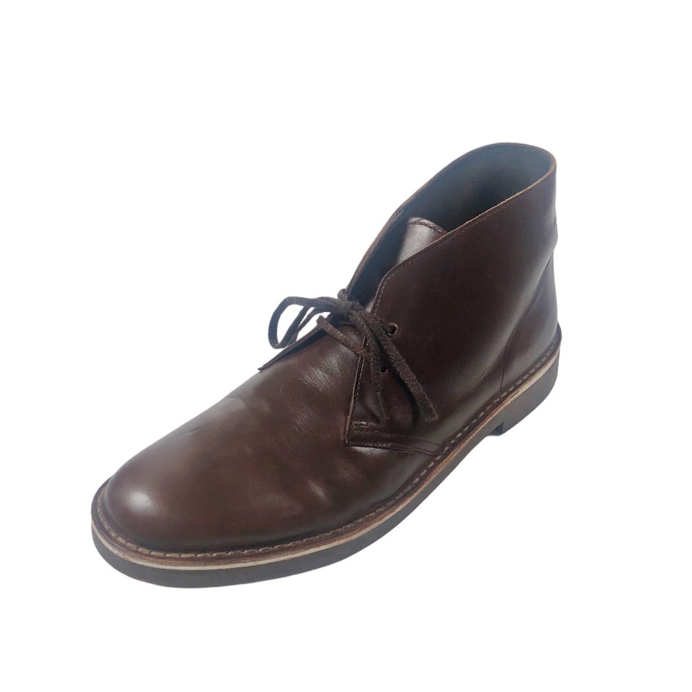 Clarks Mens Dark Brown Leather Chukka Boots Size 11.5